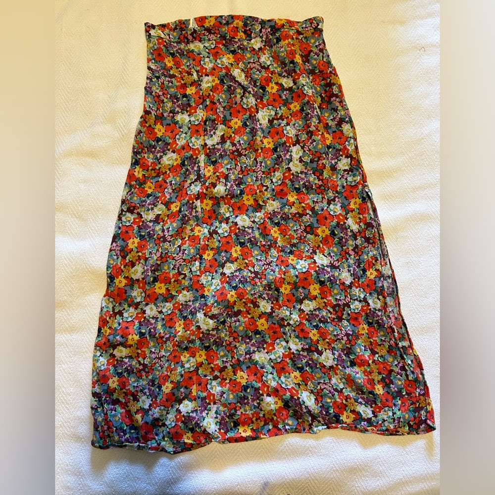 H&M high waisted midi viscose skirt